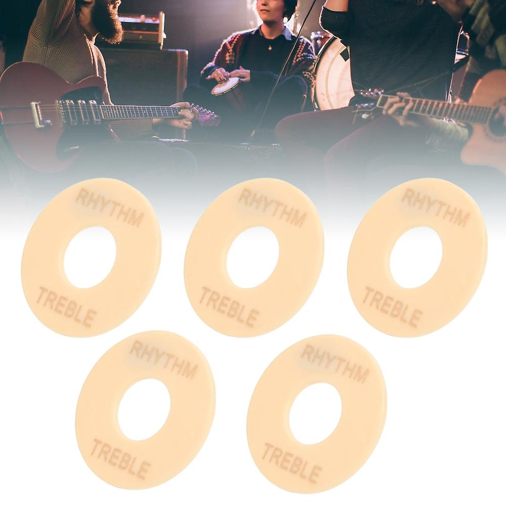 5pcs Electric Guitar Switch Washer Plastic Musical Instrument Accessories 44mm Diametergn603 Gold Letter