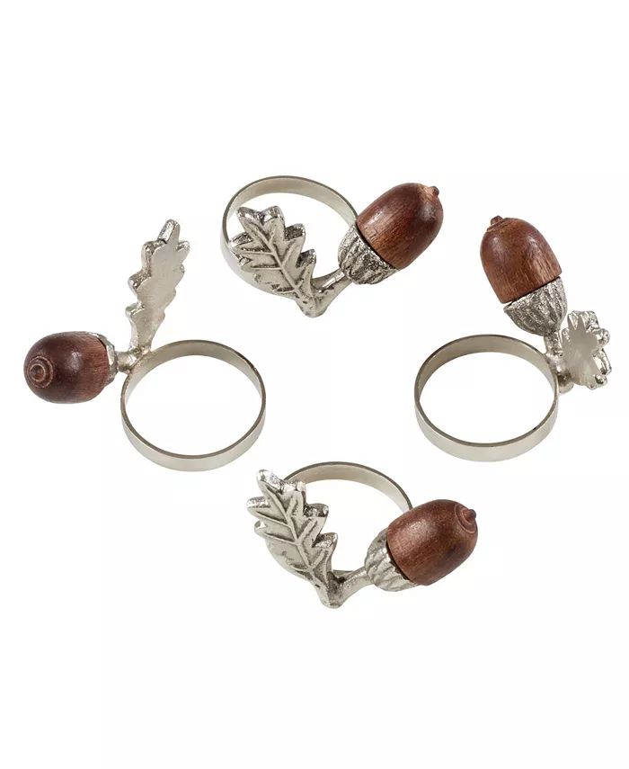 Saro Lifestyle Acorn Design Napkin Ring Set of 4