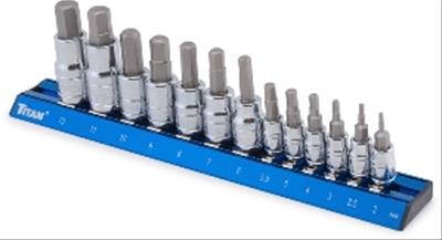 Titan Tools 16124 Titan 13-Piece Metric Hex Bit Socket Sets