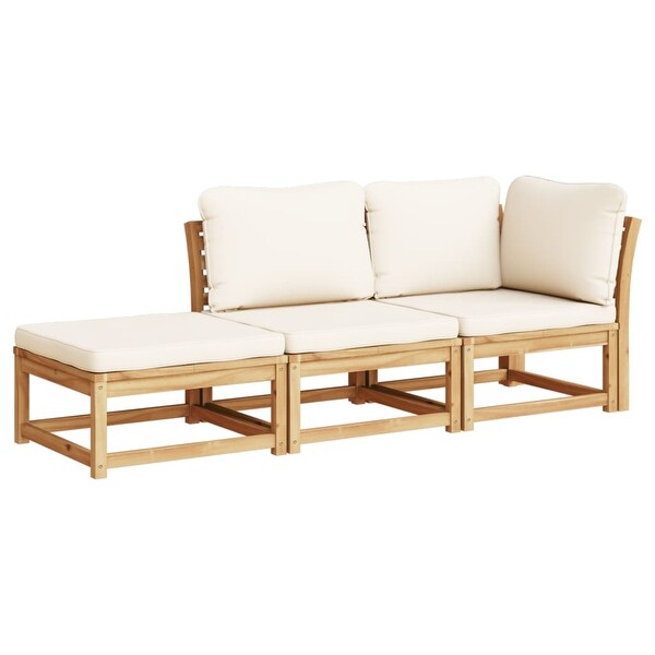 vidaXL Patio Sofa with Cushions 2Seater Outdoor Loveseat Solid Wood Acacia