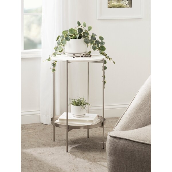 Kate and Laurel Lavish Marble Side Table