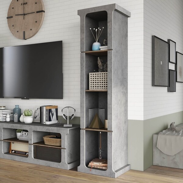 DH BASIC Cement Grey Urban 3-piece Entertainment Center by Denhour