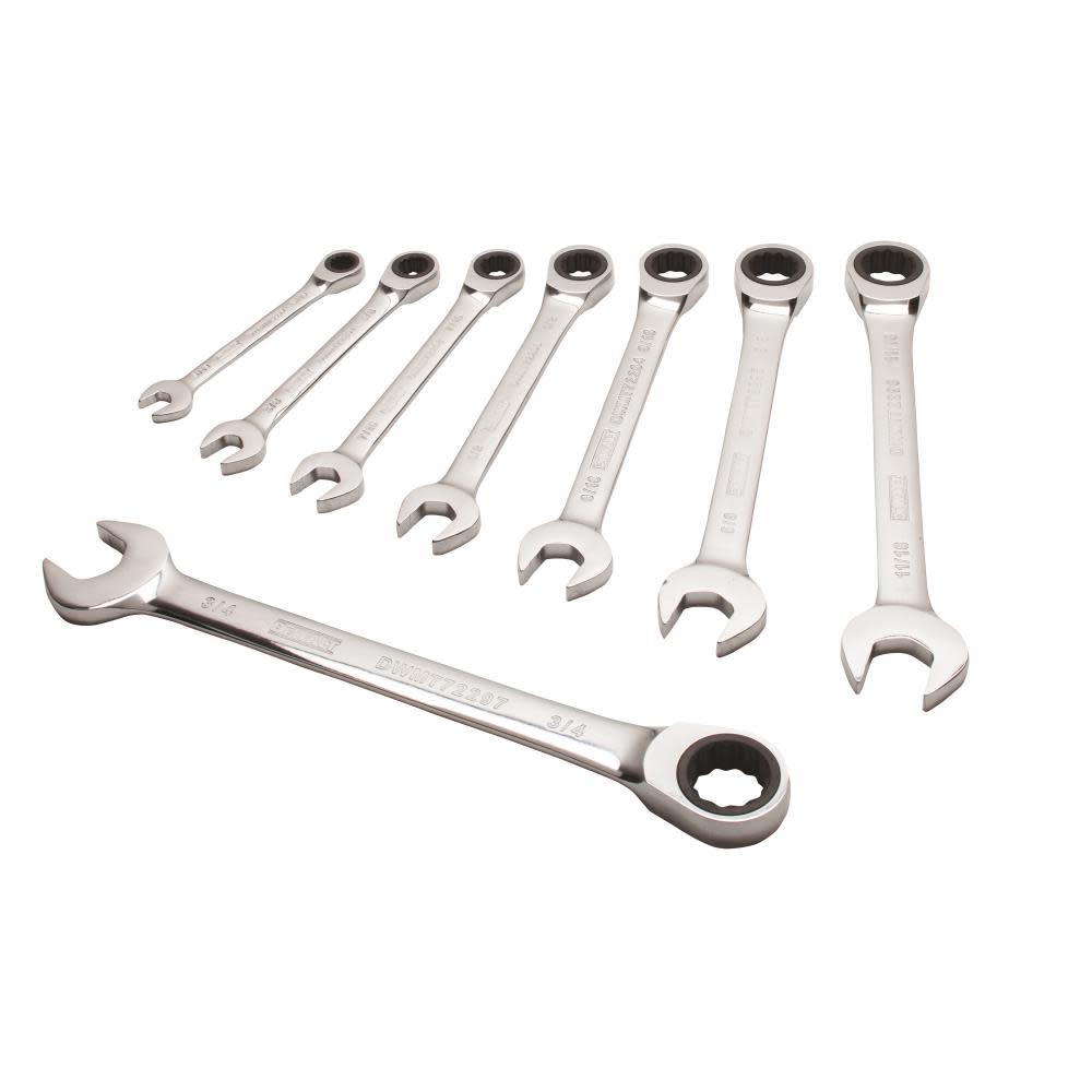 DW 8 Piece Ratcheting Combination Wrench Set DWMT74197 from DW