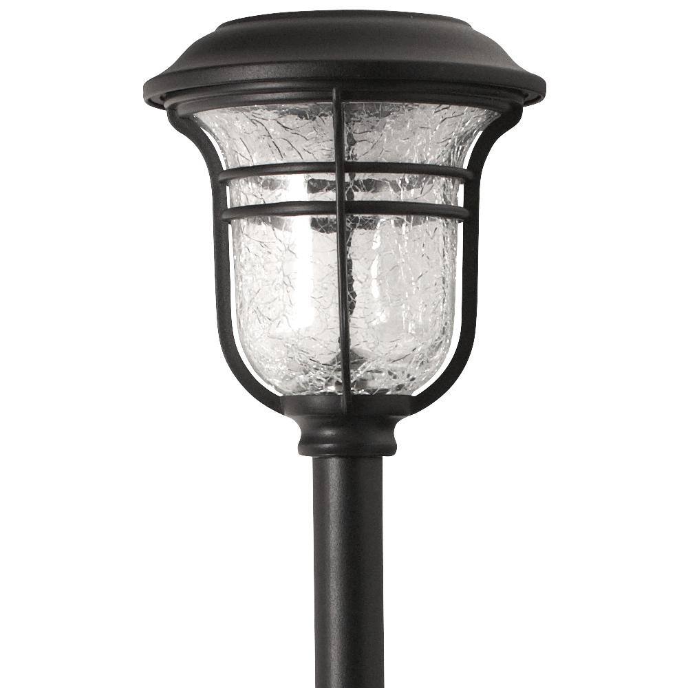 Hampton Bay Jefferson Solar 10 Lumens Black Integrated LED 3000K Warm White Landscape Path Light (10-Pack) WeatherRust Resistant 84075