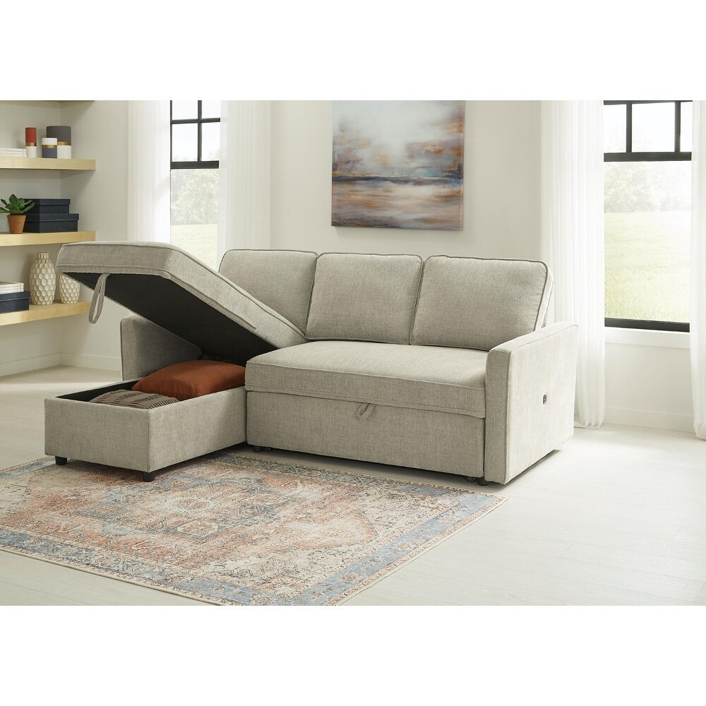 Signature Design by Ashley Kerle 2 Piece Sectional with Pop Up Bed  Hidden Storage and USB Port