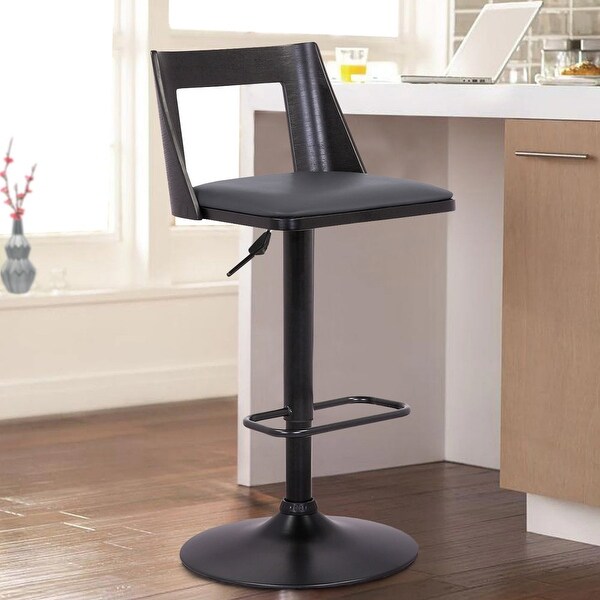 Bar Stool with Curved Open Design Back - 19 L X 17 W X 42 H Inches