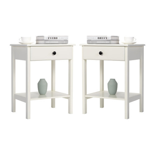 Wood Nightstand Set of 2  Modern Bedside Table wit...