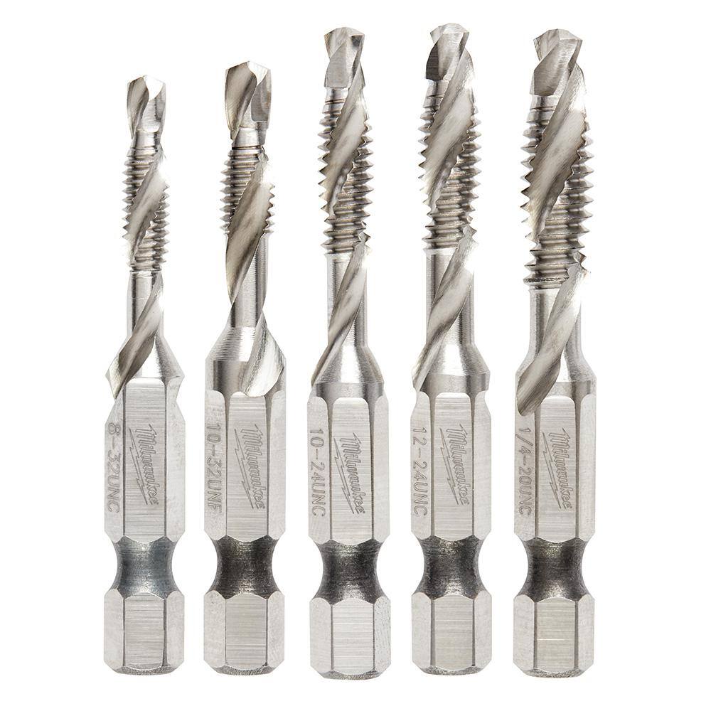 MW SHOCKWAVE SAE Steel Drill Tap Set (5-Piece) 48-89-4874