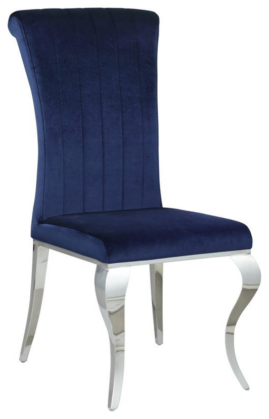 Coaster Carone Upholstered Velvet Dining Chairs in Blue   Contemporary   Dining Chairs   by Homesquare  Houzz