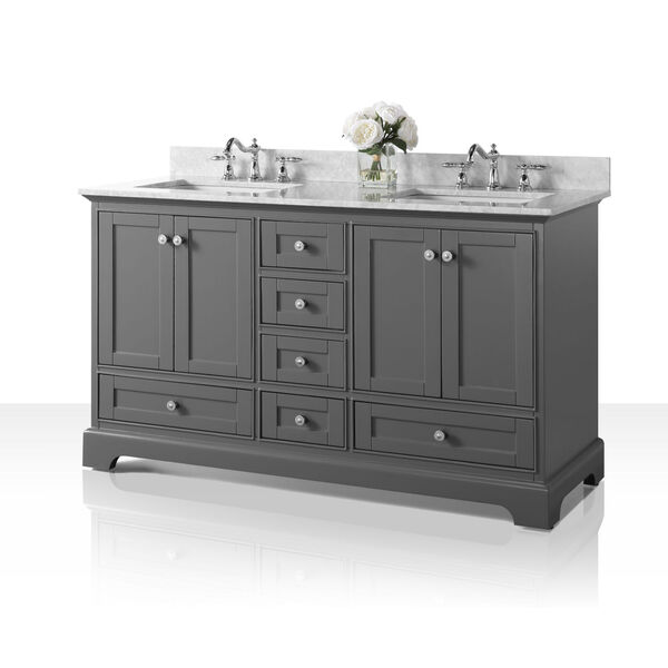 Audrey Sapphire Gray 60-Inch Vanity Console with Mirror