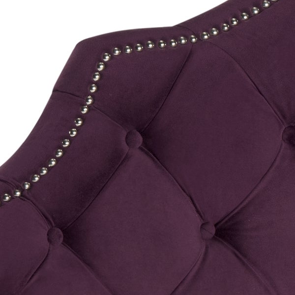 Safavieh Arebelle Aubergine Velvet Upholstered Tufted Headboard - Silver Nailhead (King) - - 11551785