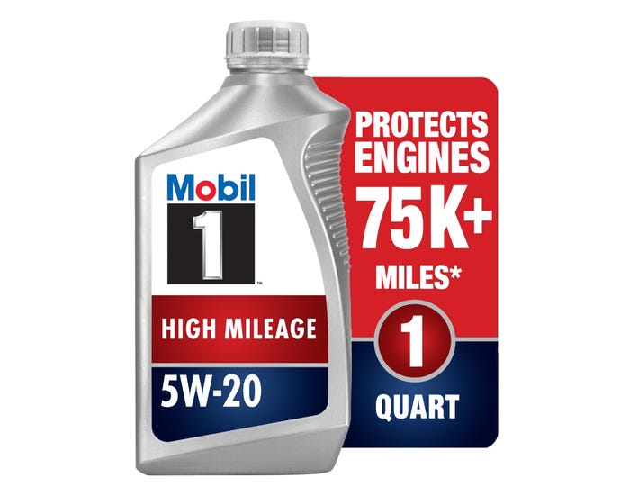 Mobil 1 High Mileage Motor Oil， 5W20， 1 Quart - 120455