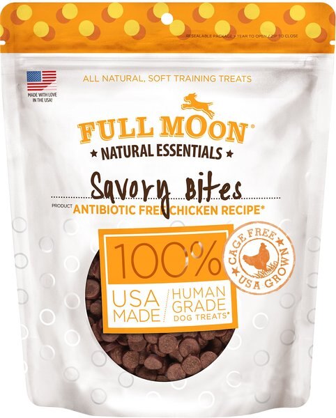 Full Moon All Natural Human Grade Chicken Savory Bites Dog Treats， 16-oz bag