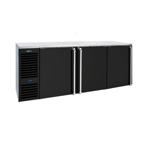 Krowne Metal BS84L-BSS Back Bar Cooler， Black Solid Doors， S/S Sides and Top