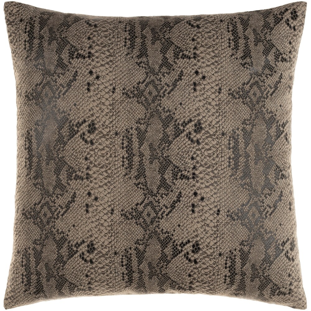 Ameerah Neutral Snakeskin Pattern Glam Throw Pillow