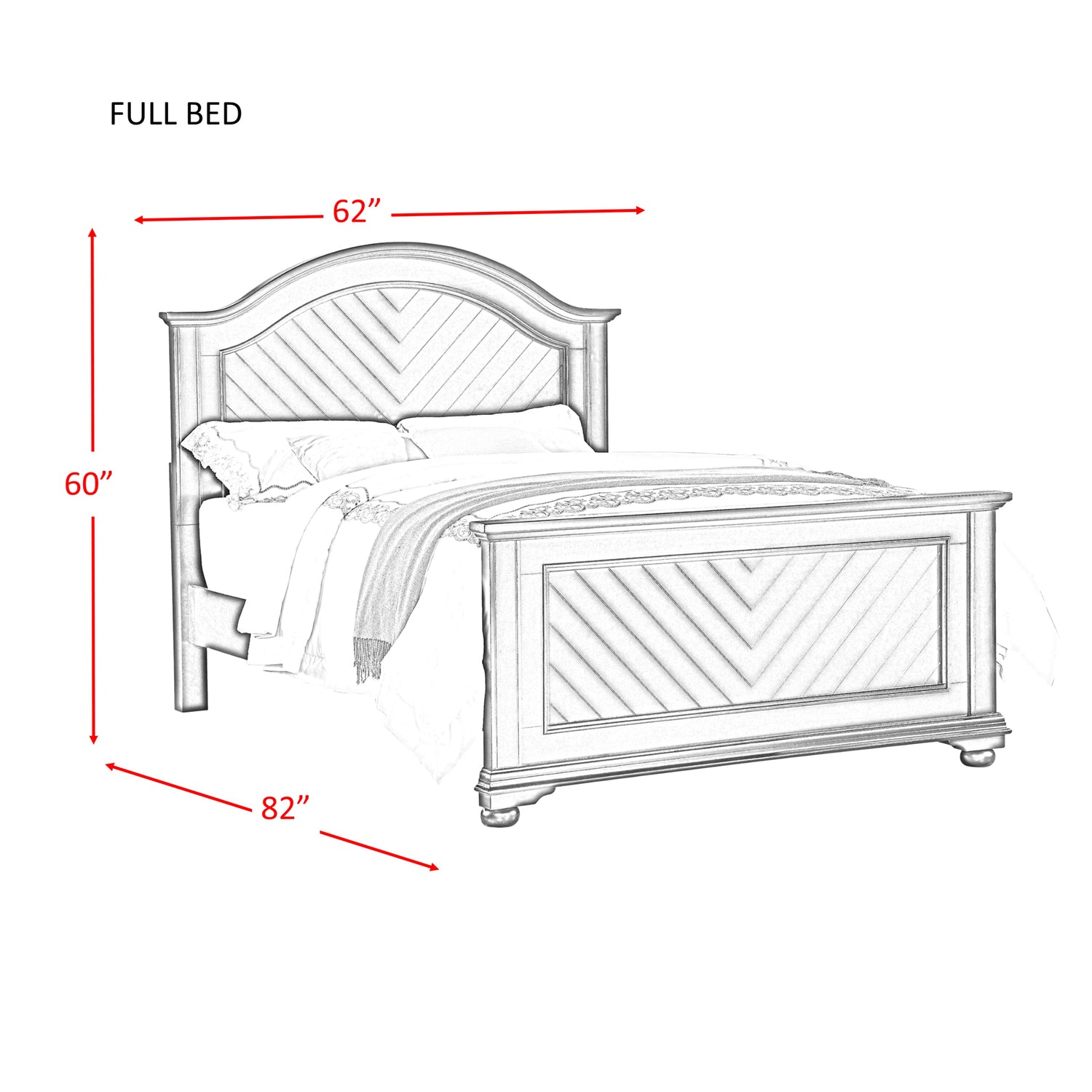 Picket House Furnishings Addison White Twin Panel Bed-Finish:White,Size:Full