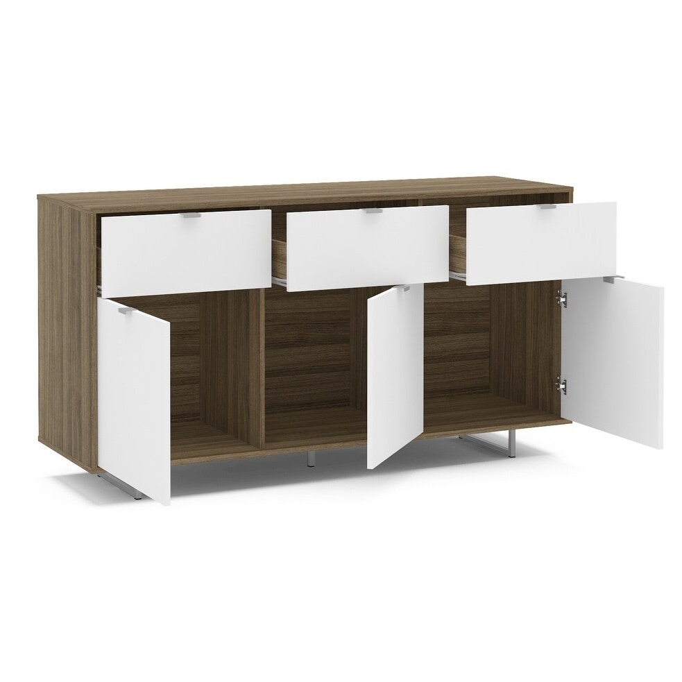 Polifurniture Montana 59 in. Walnut/White Sideboard