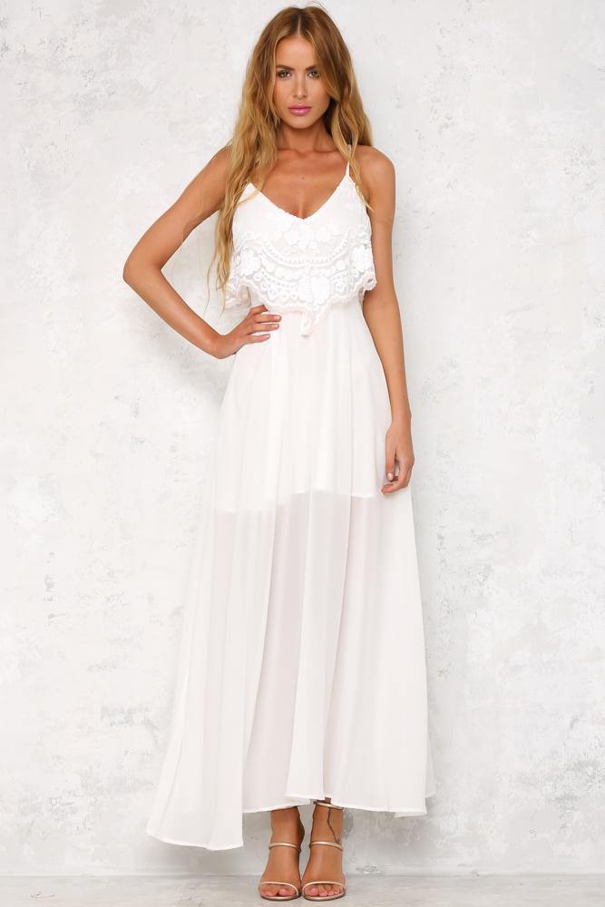 Heard A Rumour Maxi Dress White