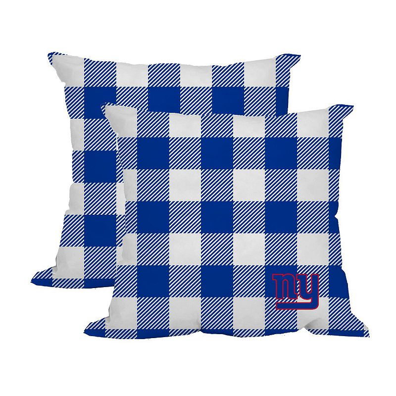 New York Giants 2-Pack Buffalo Check Plaid Outdoor Pillow Set