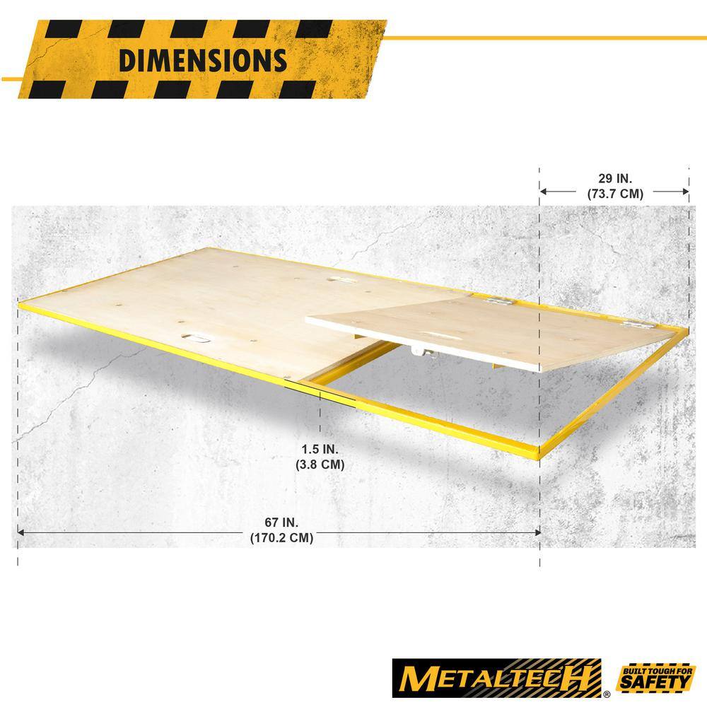 MetalTech 2.41 ft. x 5.6 ft. x .125 ft. Wood Platform Walk Board with Trap Door for Baker Scaffolding 1000 lbs. Load Capacity I-CISPT