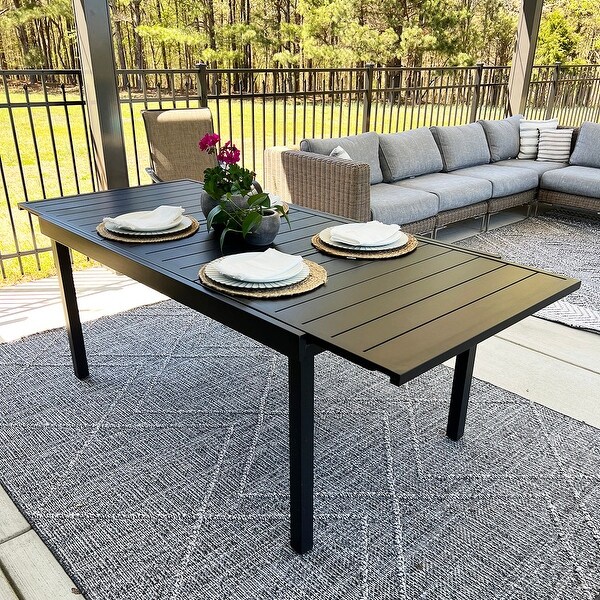 7/9Piece Patio Dining Set，1X Expandable Table，6/8 Folding Textilene Chairs