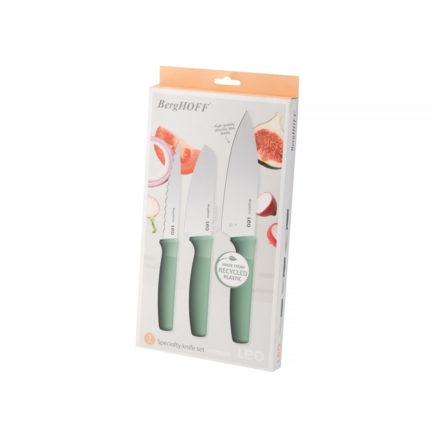 Berghoff Forest Stainless Steel 3pc Specialty Knife Set Recycled Material