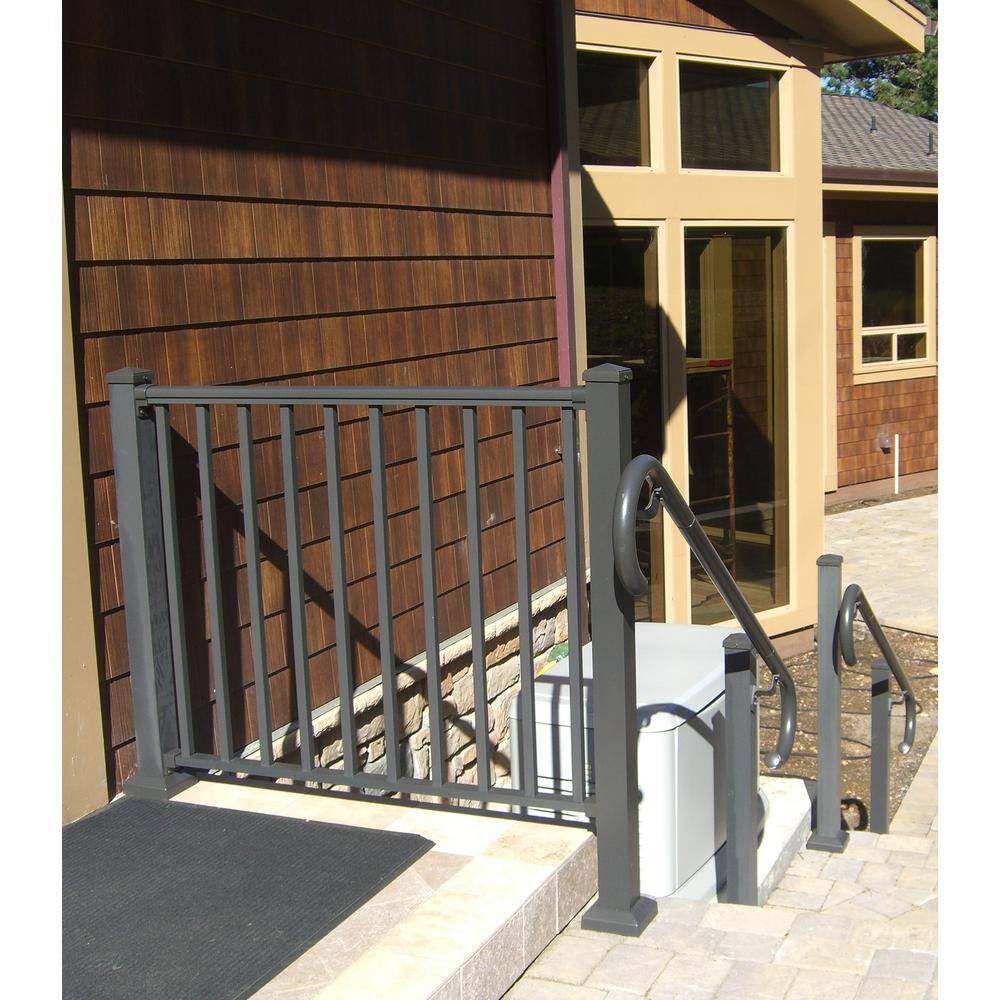 EZ Handrail 3 in. x 3 in. x 44 in. Bronze Aluminum Post with Welded Base EZPCBZ-W