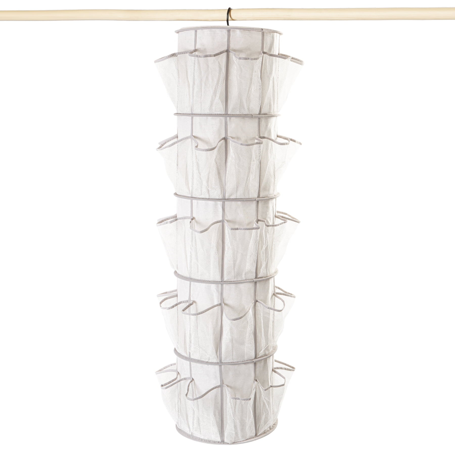 Mainstays 5-Tier/40-Pocket Canvas Carousel Organizer - Closet Storage-Hanging Storage