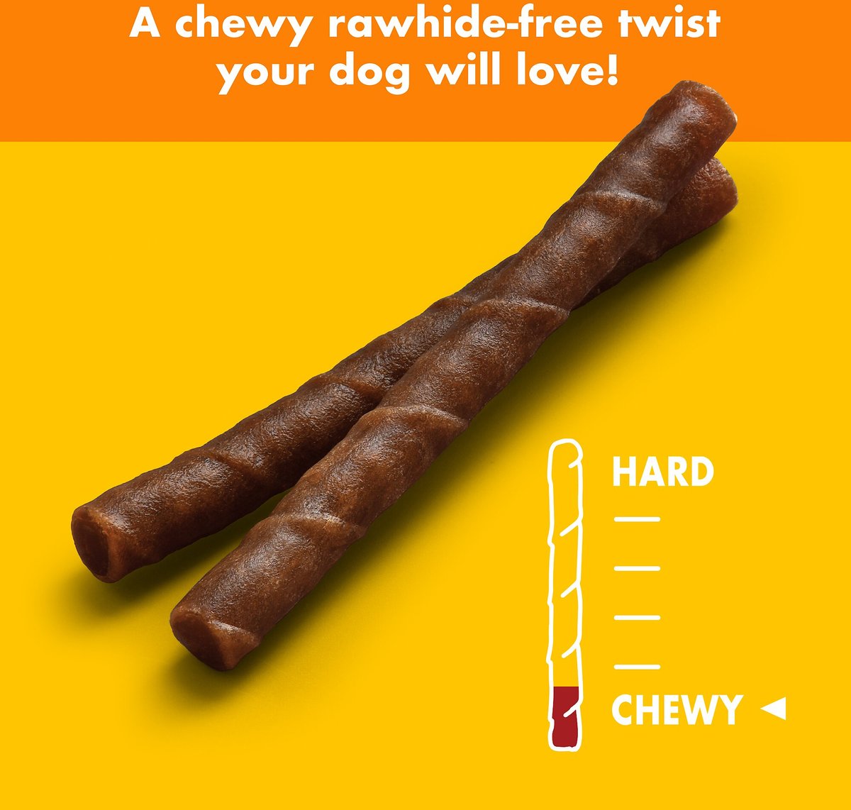 Chewsday Peanuty Bliss Chew Twists Rawhide-Free Dog Hard Chews， 28 count