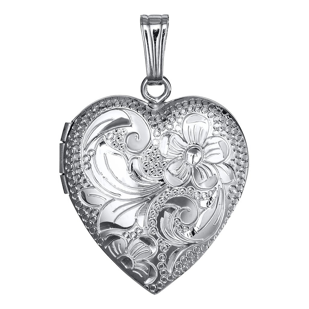 LeStage® Cape Cod  Sterling Silver Floral Heart Locket