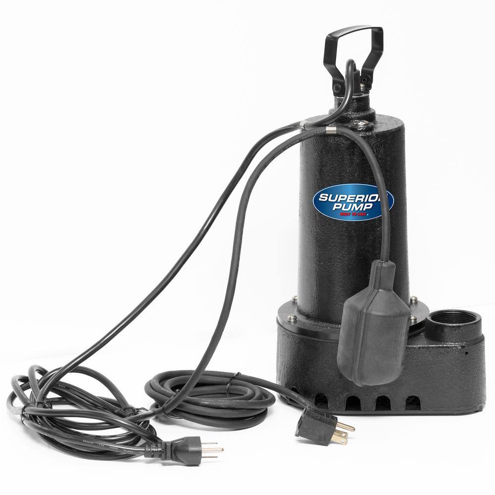 Superior Pump 13 HP Submersible Cast Iron Sump Pump with Tethered Float Switch 92351