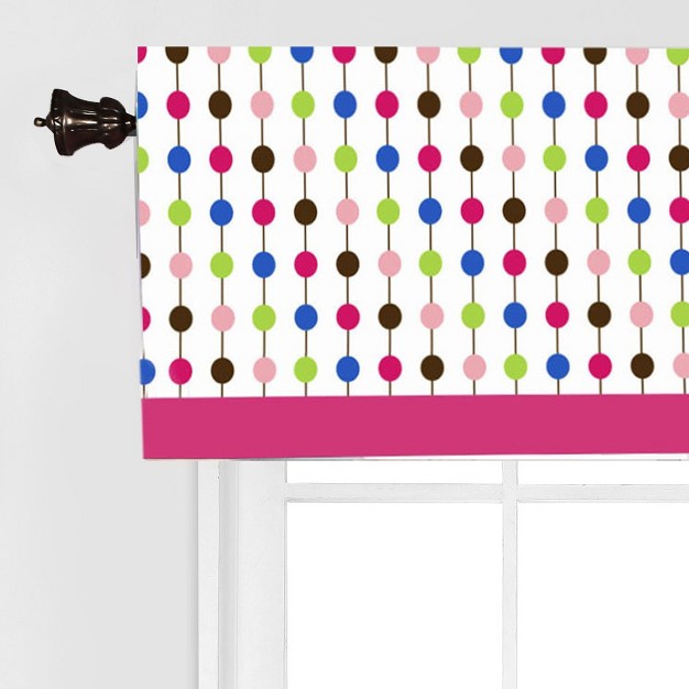 Bacati Pearl String Pink Aqua Lime Window Valance