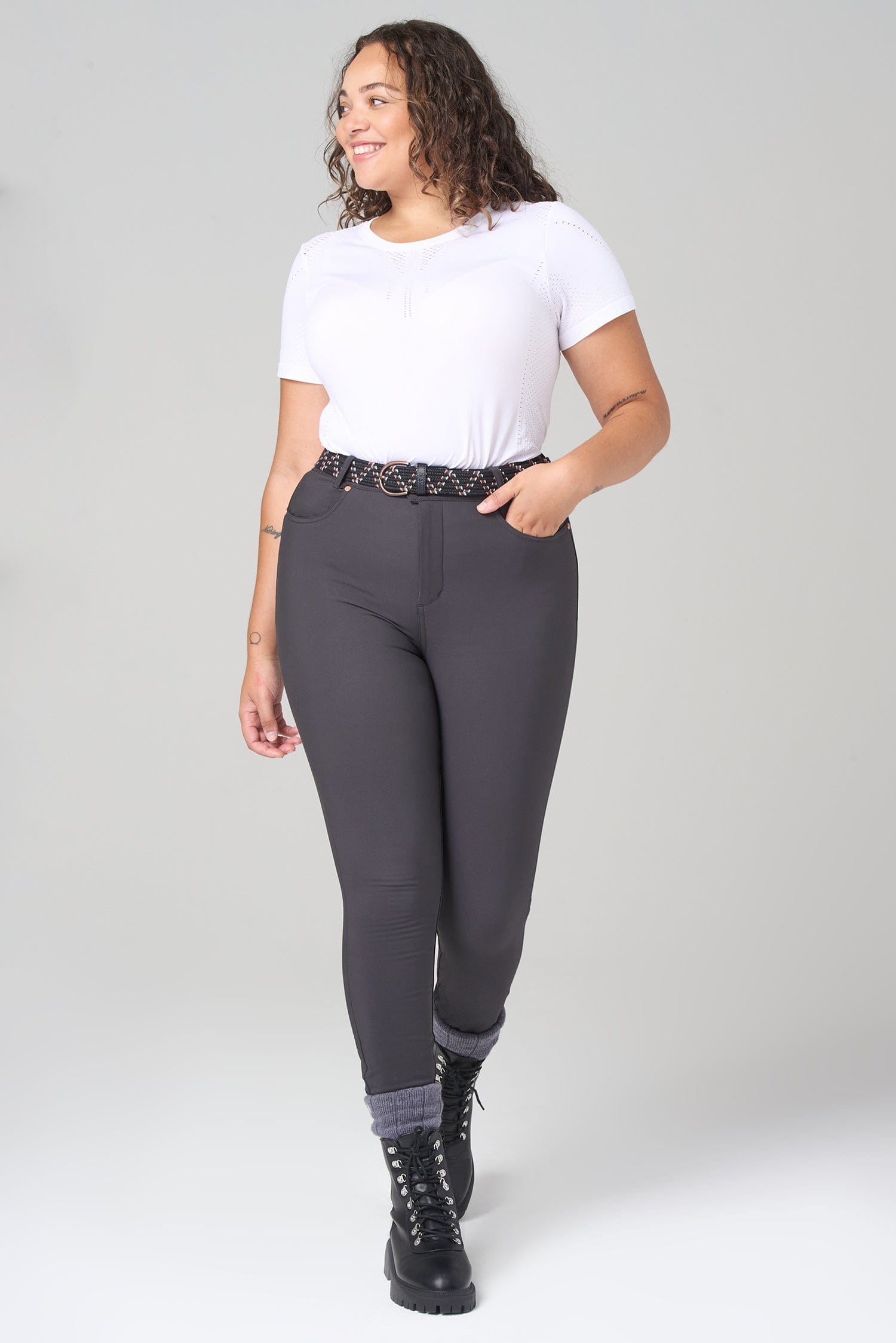 Thermal Skinny Outdoor Trousers - Charcoal