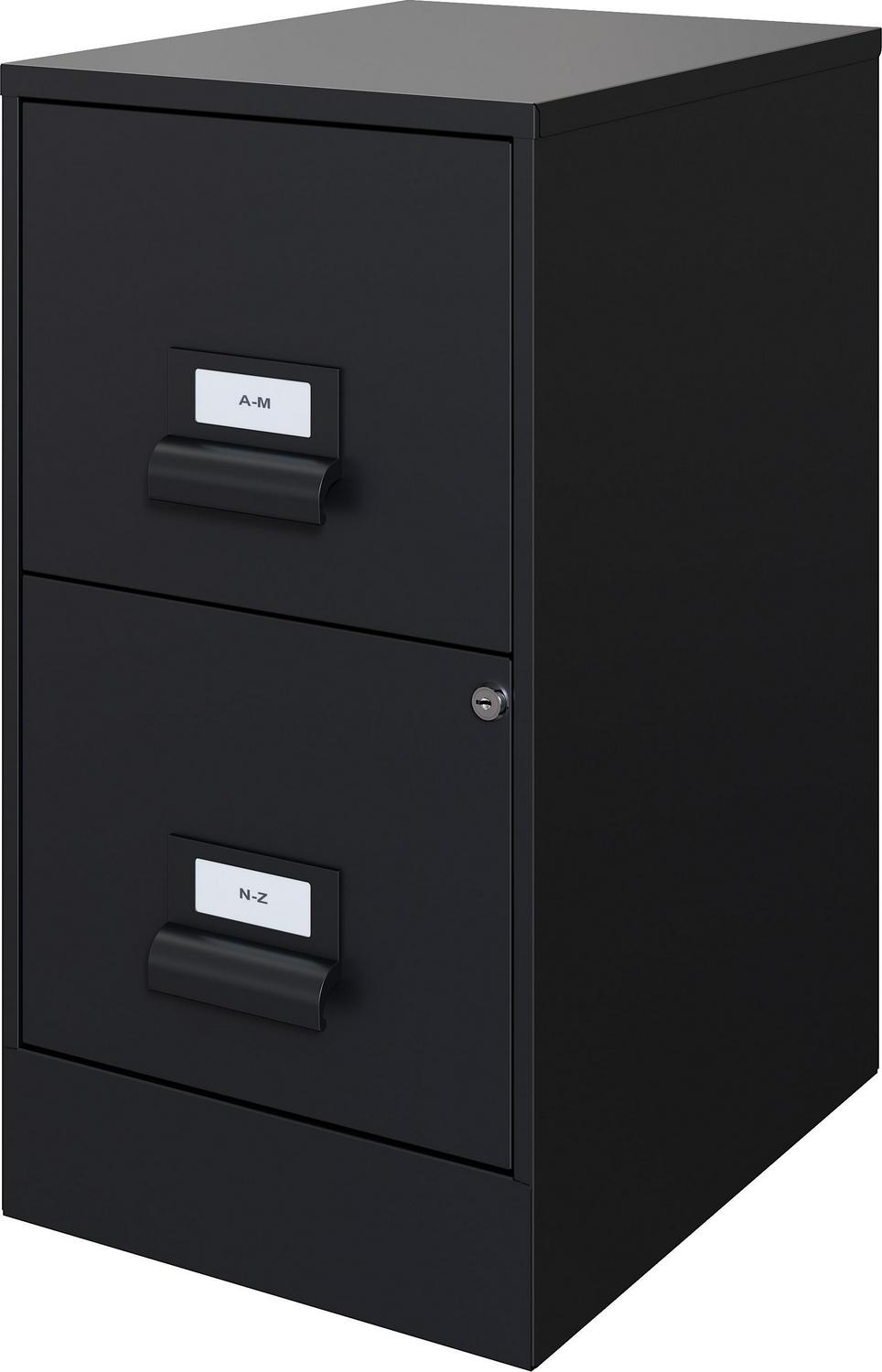 Space Solutions 18 Deep 2 Drawer Premier Letter Width Vertical File Cabinet， Locking， Black