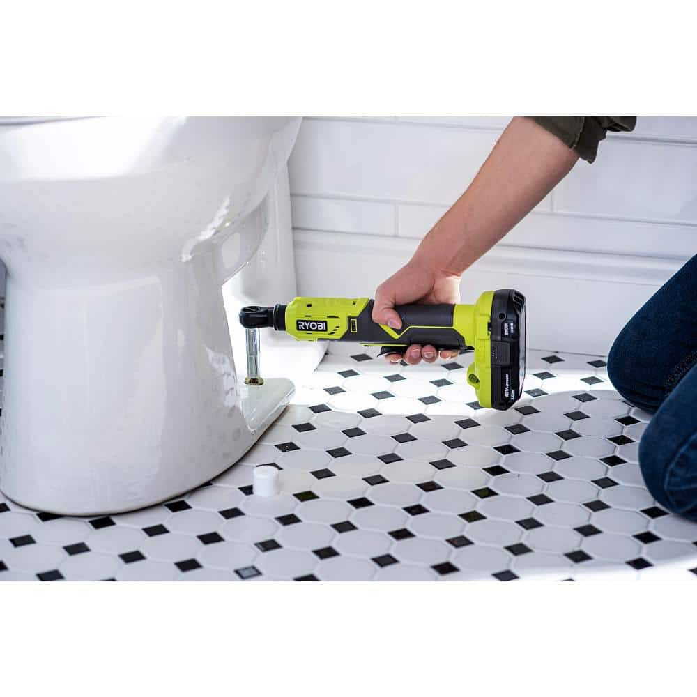 RYOBI ONE+ 18V Cordless 3/8 in. 4-Postion Ratchet Kit with 1.5 Ah Battery and Charger P344K1