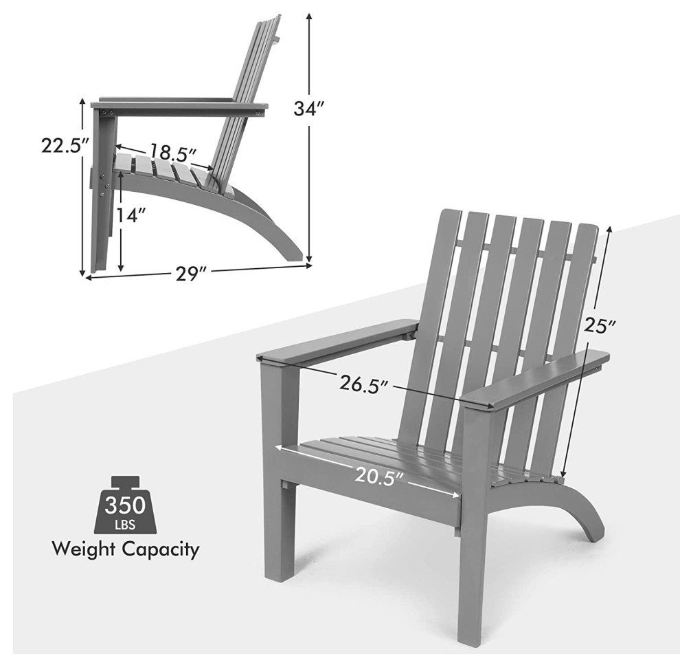 Weather Resistant Acacia Wood Outdoor Armchair Set of 4   Transitional   Adirondack Chairs   by Imtinanz  LLC  Houzz