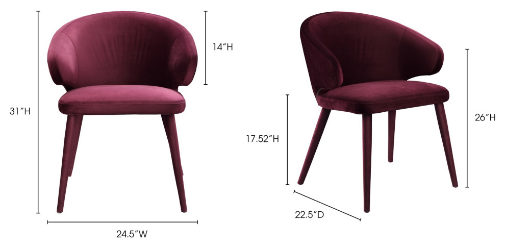 Stewart Dining Chair Purple   Midcentury   Dining Chairs   by HedgeApple  Houzz