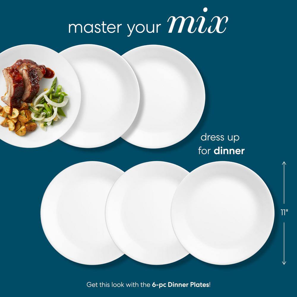 Corelle Winter Frost White 10.25 in. Dinner Plates (6-Pack) 1107731