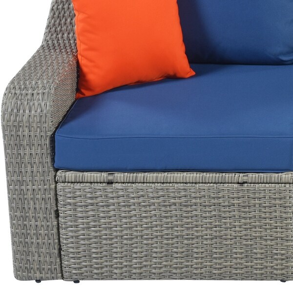 3-Piece Patio Wicker Sofa - Overstock - 35936950