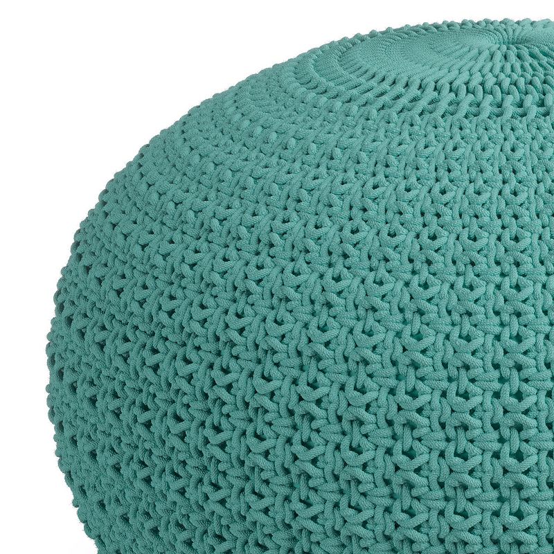 Simpli Home Sonata Round Knitted Pouf