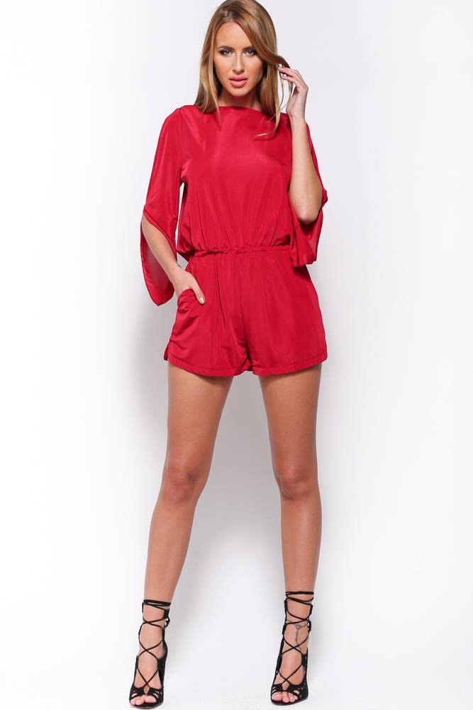 Lost For Words Romper Wine