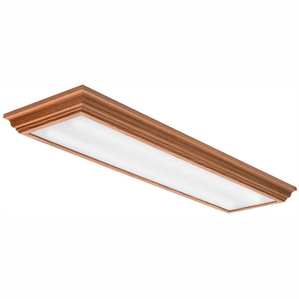 Lithonia Lighting Cambridge 4 ft. Oak LED Flush Mount FMFL 30840 CAML OA