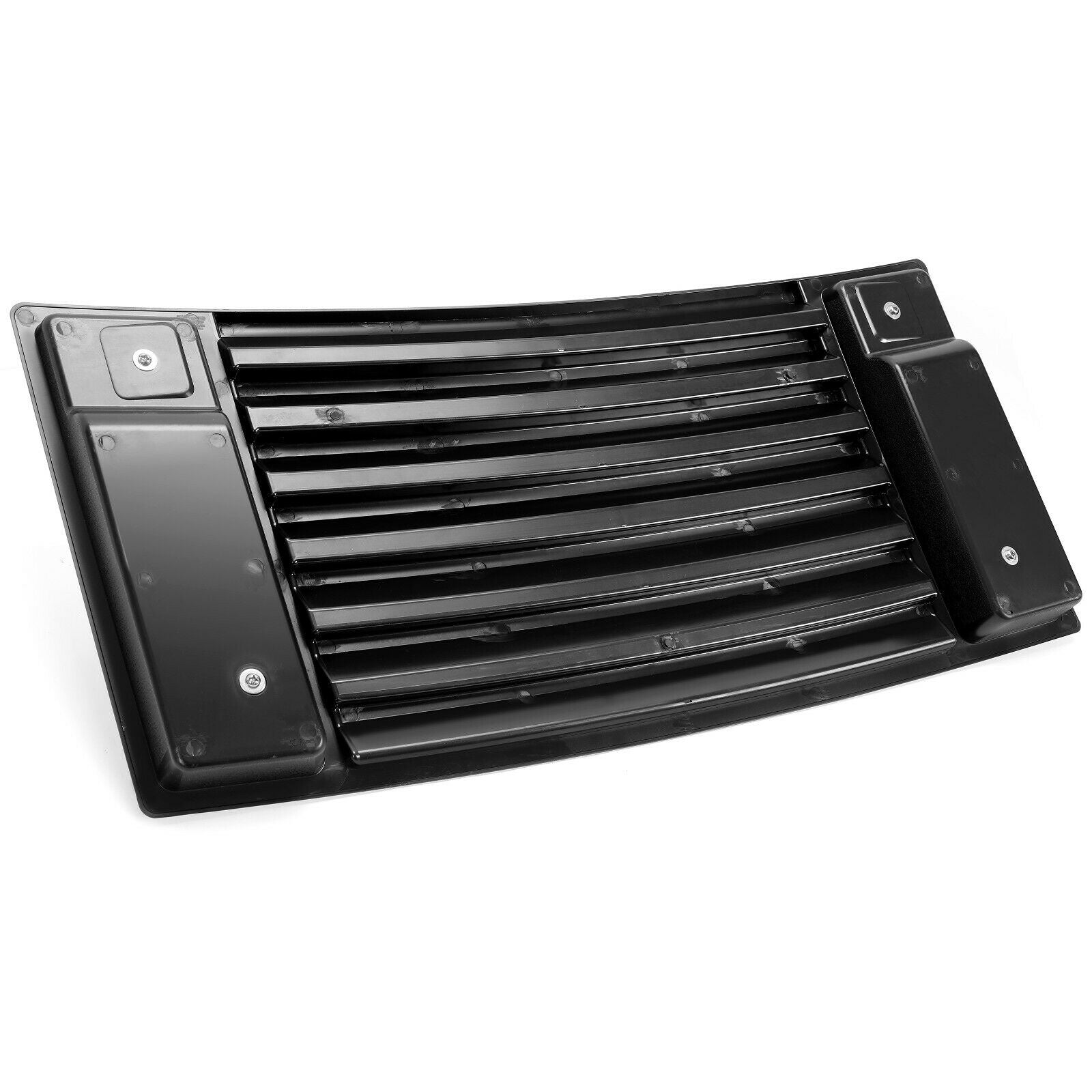 Kojem Hood Grille W/ Handles Hood Vent + Handle Hood Deck Vent Panel Handle Covers Trim Louver Compatible with 2003-2007 Hummer H2 Black