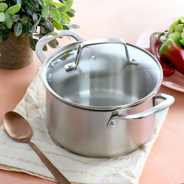 Martha Stewart Everday Midvale 2 6 Quart Stainless Steel Saucepan With Lid