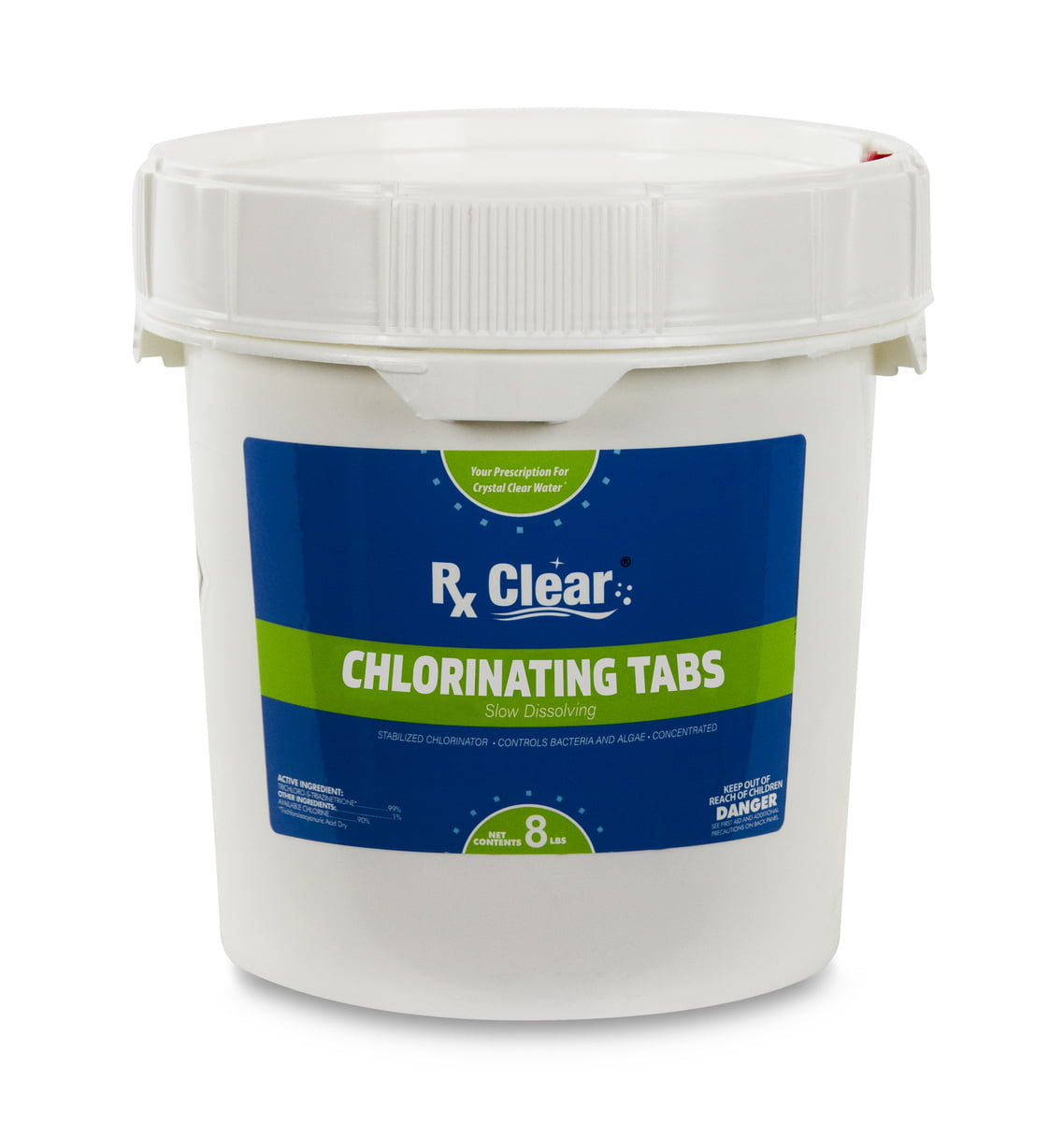 Rx Clear 3" Stabilized Chlorine Tablets - 8 lb Bucket