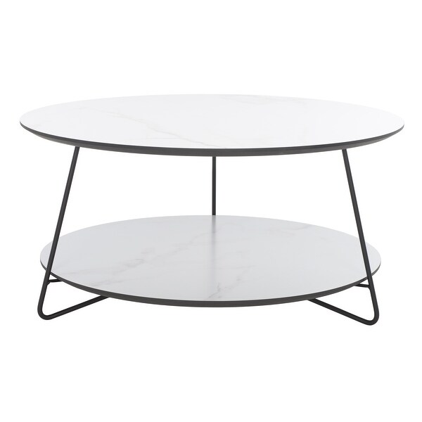 SAFAVIEH Alyce Modern 2-Tier Round Coffee Table - 32 in. W x 32 in. D x 16 in. H