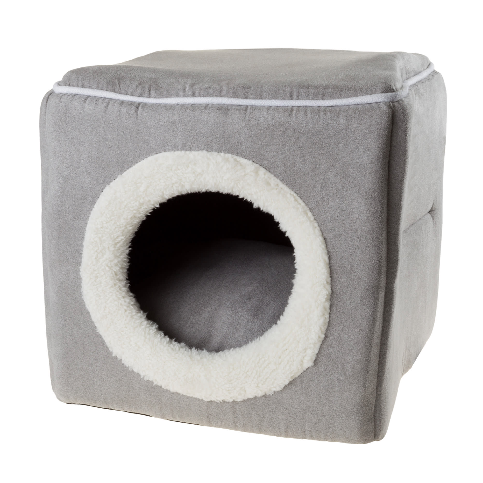 Pet Adobe Gray Enclosed Cat Bed， 13