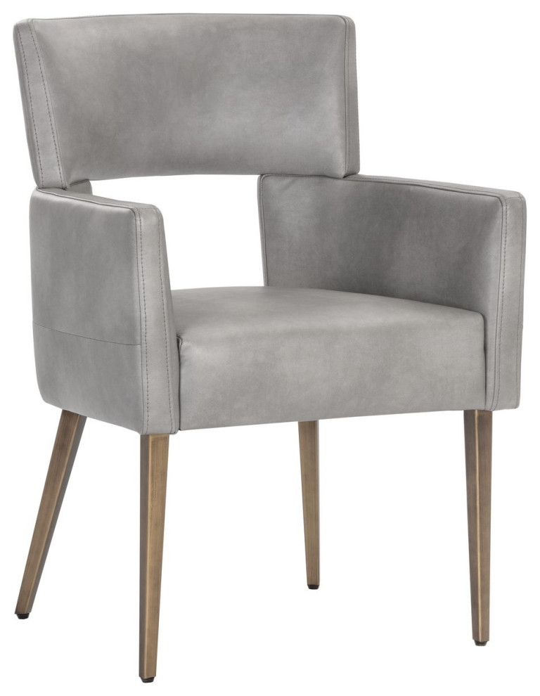 Sunpan 5West Amerie Dining Armchair   Bravo Metal   Midcentury   Dining Chairs   by Unlimited Furniture Group  Houzz