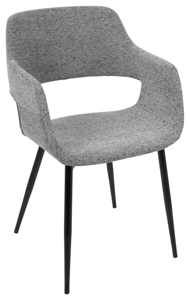 Margarite Chair  Set of 2  Gray Fabric/Black Legs   Midcentury   Dining Chairs   by u Buy Furniture  Inc  Houzz