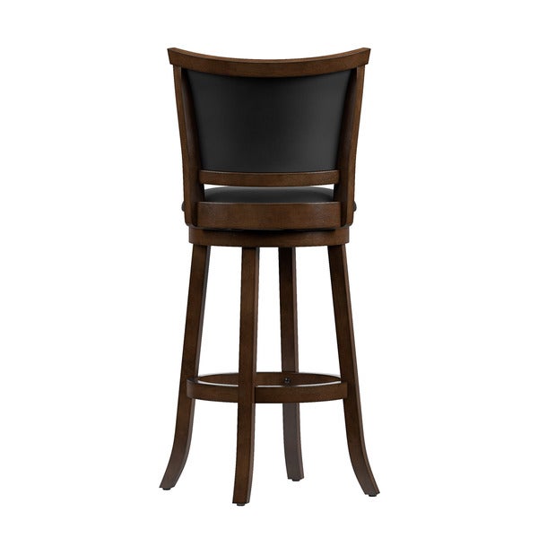 Woodgrove Bonded Leather Brown Wood Barstool (Set of 2)